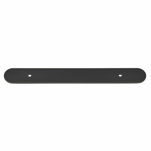 Gliderite Hardware 8 in. Matte Black Rounded Back Plate 5-1/16 in. Center to Center - 8343-128-MB 8343-128-MB-1